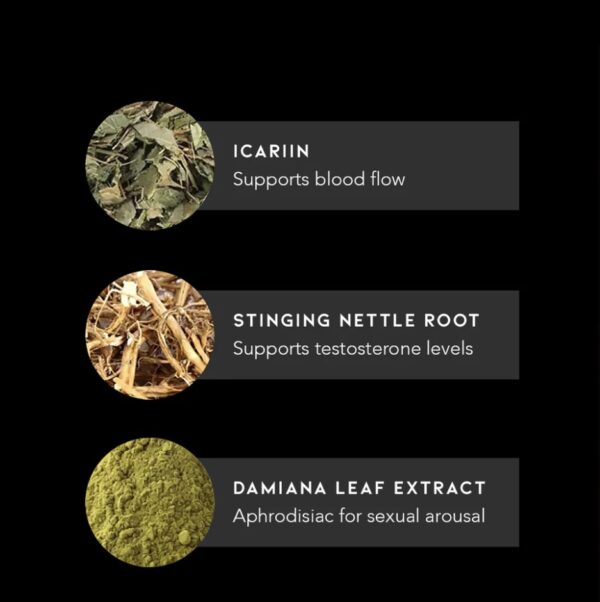 A black background with three different types of herbs.