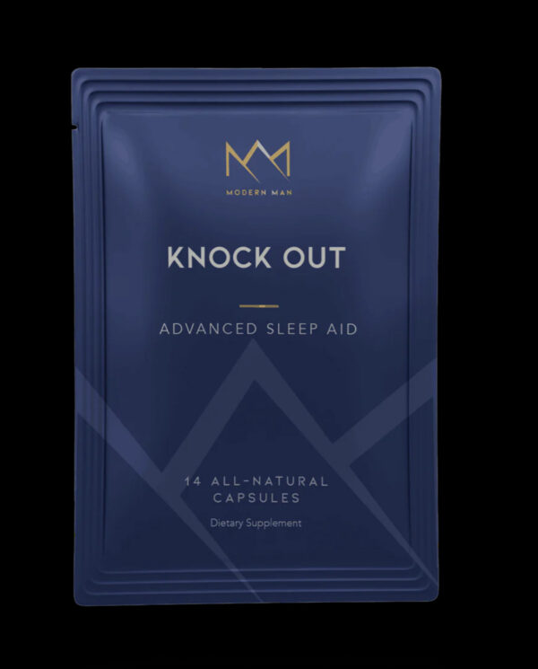 A blue package of knock out sleep aid.